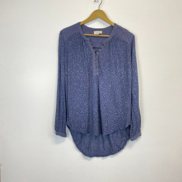 Lucky Brand Blue Lace Top - Picture 2 of 13